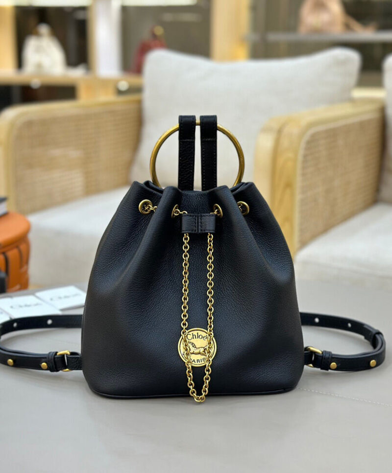 Chloe Small Bracelet Backpack In Grained Leather